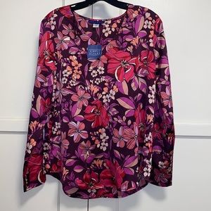 Simply Styled by Sears Small Missy V Neck Printed Tunic Winter Bloom